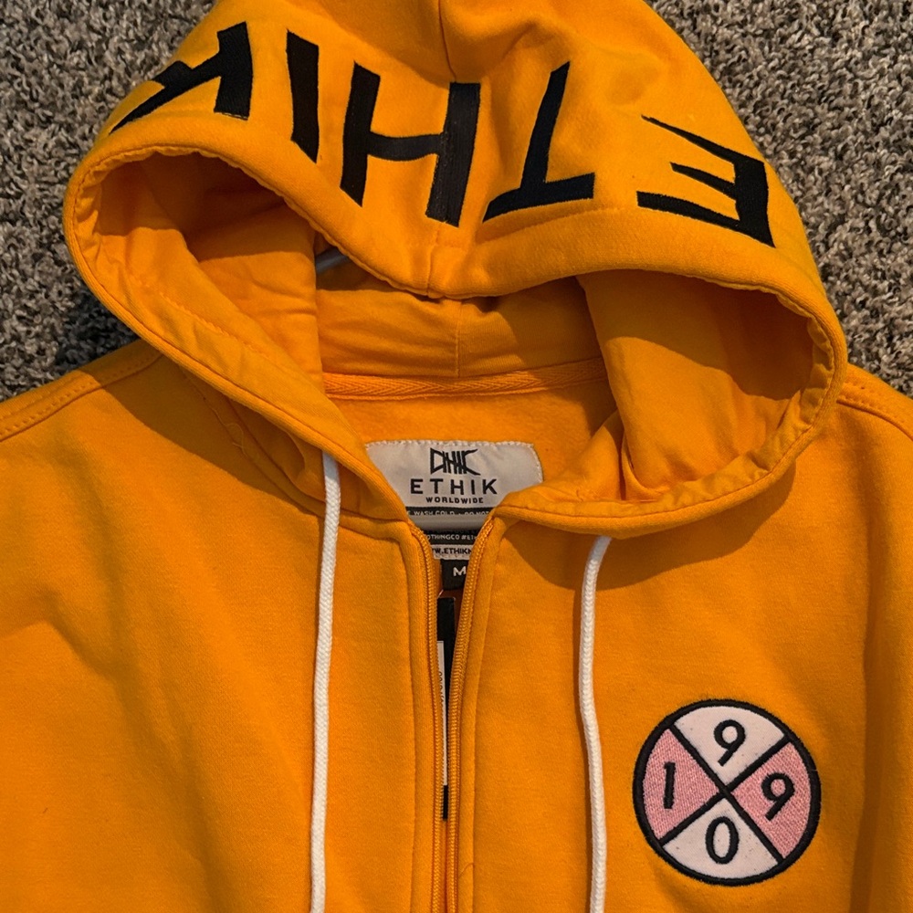 Ethik Vibrant Yellow Zip-Up Hoodie